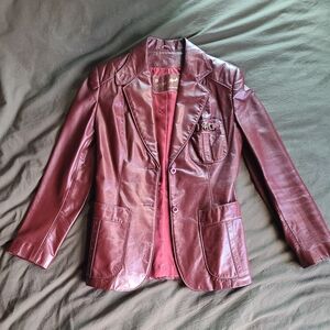 Vintage Oxblood Leather Blazer/Jacket